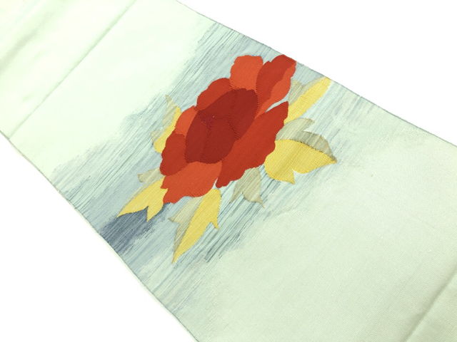 JAPANESE KIMONO / VINTAGE NAGOYA OBI / WOVEN PEONY